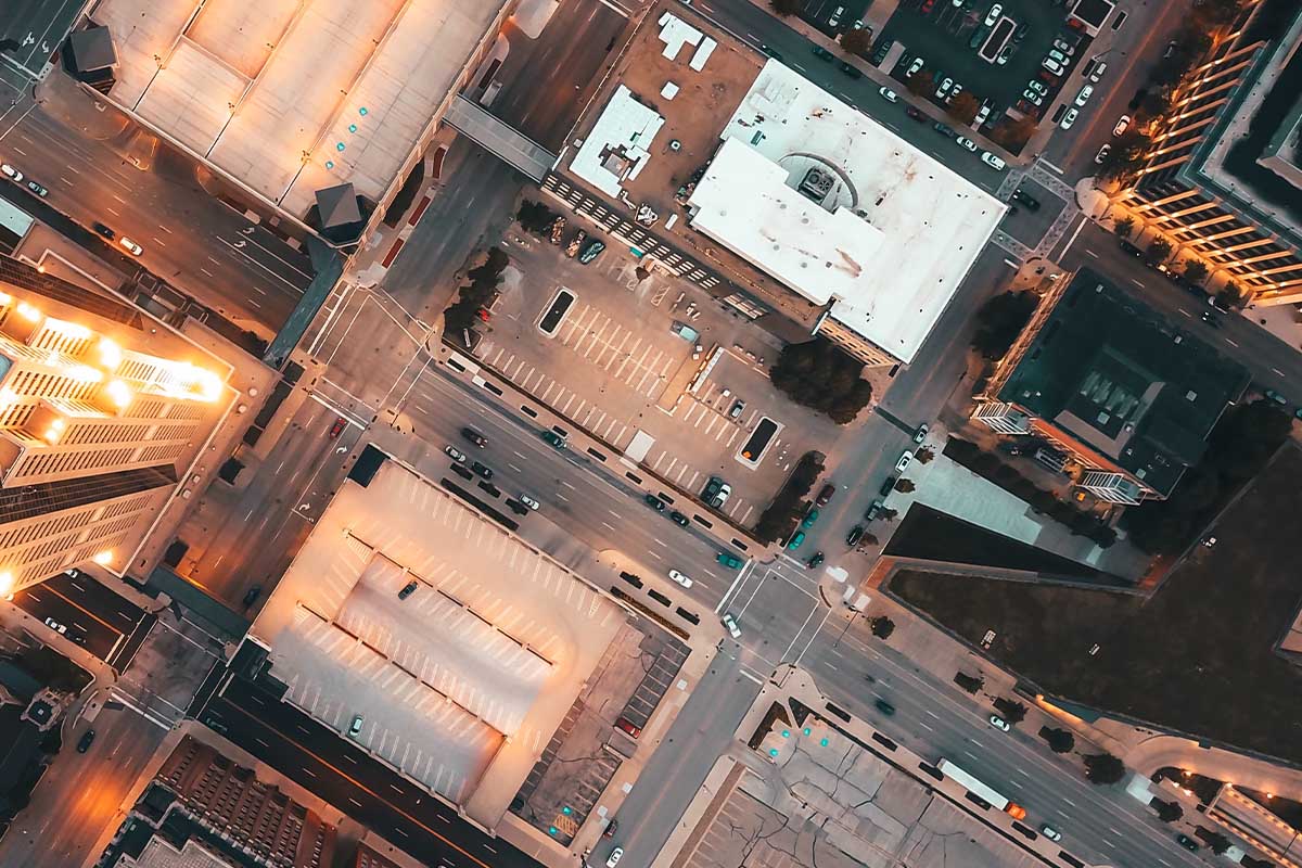 Flera olika lokaler ur fågelperspektiv