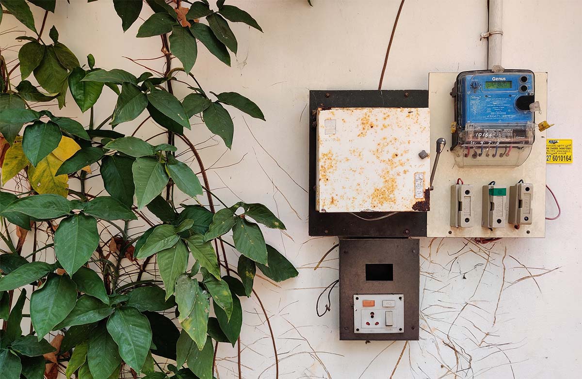 Elmätare på en fastighet